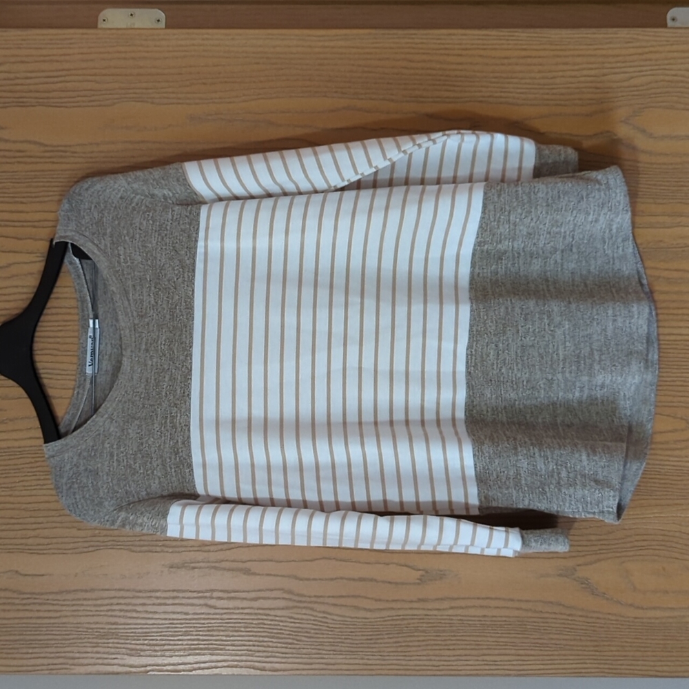 Women's Color Block Strip Long Sleeve M